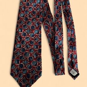Oscar de la Renta Vintage 90s Imported Silk Patterned Neck Tie